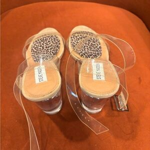 Steve Madden Clear Strap Leopard Print Heels
